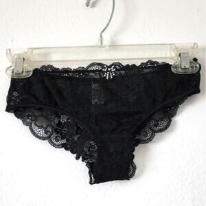 Victoria's Secret Angels Black Sheer Lace Hipkini Underwear Panty Size Small